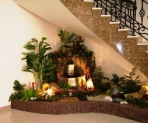 virágok a lépcsőn